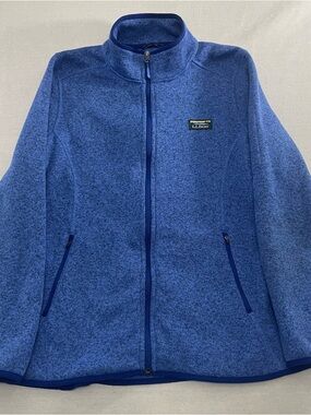 LL Bean Women's Sweater Fleece Full Zip Jacket XL Blue Gorpcore Outdoors Trail
